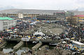 The dried river in the central city of Kabul