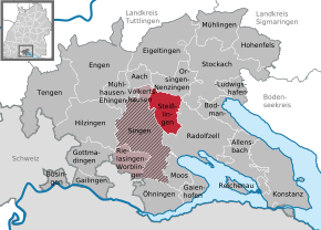 Poziția Steißlingen pe harta districtului Konstanz