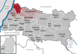 Elhelyezkedése Baden-Württemberg térképén