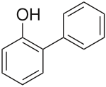 Strukturní vzorec 2-fenylfenolu