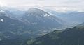 Calanda-Massiv aus SW: links Kunkelspass und Taminatal, rechts Chur