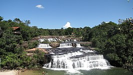 Uitzicht over de zeven watervallen in Rio Verde