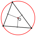 Centro de ĉirkaŭskribita cirklo de akuta triangulo estas en la triangulo