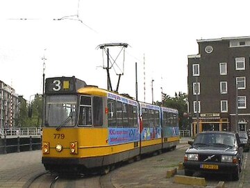 Tram line 3 at the Zoutkeetsgracht terminus, just visible on the left.