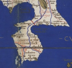 Aurea Chersonesus from Nicolaus Germanus' 1467 edition of Ptolemy's Geography