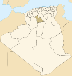 Map of Algeria highlighting Laghouat Province