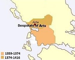 Map of the Despotate of Arta