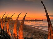 "Caballitos de totora" in Huanchaco