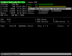Screenshot von memtest86