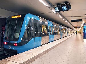 En tunnelbanevagn av modellen C20. Den vanligaste tunnelbanevagnen.