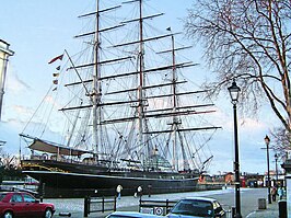 De Cutty Sark bij het Nationale Zeevaartmuseum in Greenwich