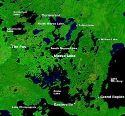 NASA image showing the location of Moose Lake