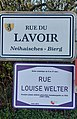 Zu Leideleng gouf am Mäerz 2022 den Neihaisches-Bierg symbolesch a Rue Louise Welter ëmbenannt.