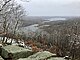 Squantz Pond and Candlewood Lake from scenic outlook on Pootatuck State Forest Blue Trail