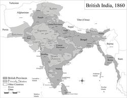 British India, circa 1860