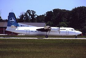 LX-LGB, le Fokker F50 de Luxair impliqué, photographié en mai 2000, deux ans avant l'accident