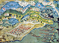 Miniature depicting the Siege of Nice, France (1543) by Matrakçı Nasuh