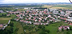 Tábor-místní část Klokoty (také vpravo vzadu za západní částí Pražského sídliště)