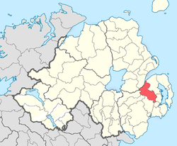 Location of Castlereagh Upper, County Down, Northern Ireland.