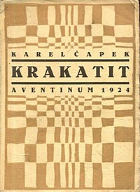 Josef Čapek: Obálka prvního vydání románu Krakatit z roku 1924