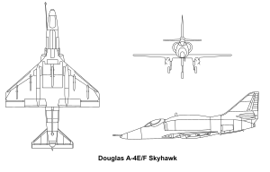 Douglas A-4 Skyhawk 3-view drawing