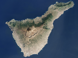 Fotografía satelite de l'isla de Tenerife.