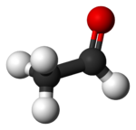 Molecuulmodel van aceetaldehyde