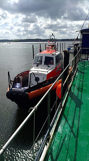 Die HERWIL GÖTSCH am Ponton Schleswig Stadthafen