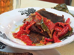 Dendeng (daging sapi kering) balado