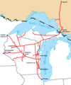 Wisconsin Central Railway system map from 1998.