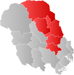 The 2 municipalities in the south are not always included in Aust-Telemark.