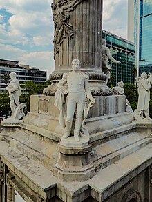 Sculpture of Mina at the Angel of Independence, Mexico City.