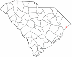 Location of Myrtle Beach in South Carolina