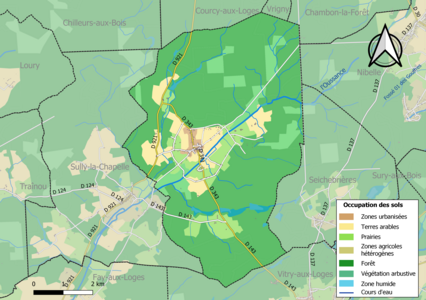 Carte des infrastructures et de l'occupation des sols de la commune en 2018 (CLC).