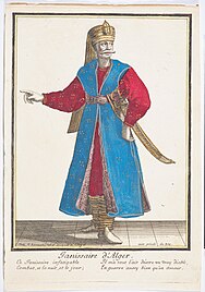 Helmeted man wearing a surcoat