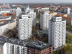 Plac Grunwaldzki housing estate in Wrocław (by Jadwiga Grabowska-Hawrylak, 1970–73)