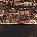 Egon Schiele, Die kleine Stadt II, 1912–1913. Mallina Český Krumlov.