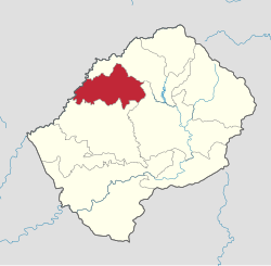 Map of Lesotho with the district highlighted