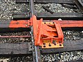 A derailer installed on a siding in Glen Haven, Wisconsin.