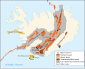 Active volcanic areas and systems in Iceland