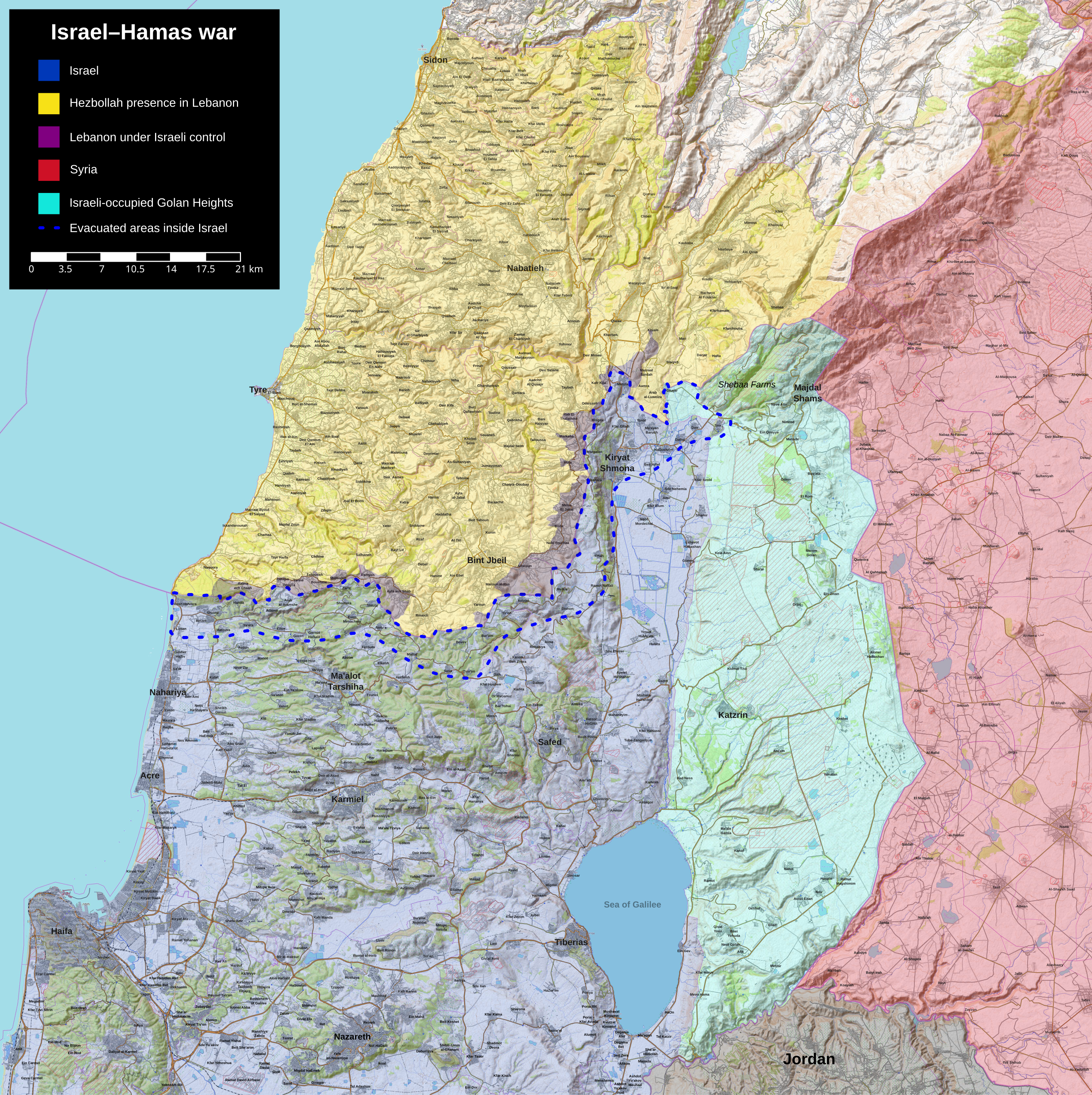 Israel-Lebanon-Syria-border-Conflict-2023.svg