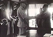 The surrender ceremony of the Japanese to the Australian forces at Keningau, British North Borneo, on 17 September 1945