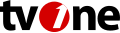 Fourth and current logo of tvOne in which the white has been changed into black, used from 14 February 2023, this is the third revision of the 2008 logo