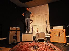 Koen Wijnant in Number Nine Studios (Gent) tijdens opnames tweede album