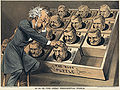 Image 9 The Great Presidential Puzzle Artist: James Albert Wales; Lithography: Mayer, Merkel, & Ottmann; Restoration: Jujutacular An 1880 political cartoon depicts Senator Roscoe Conkling over a "presidential puzzle" consisting of some of the potential Republican nominees as pieces of a newly invented sliding puzzle. Conkling held significant influence over the party during the 1880 Republican National Convention and attempted to use that to nominate Ulysses S. Grant, only to lose out to "dark horse" candidate James A. Garfield. More selected pictures