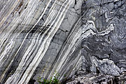 Marble wall of Ruskeala.Republic of Karelia, Russian