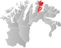 Kart som viser Gamvik kommune.