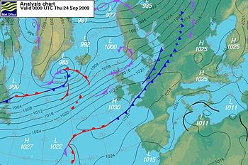 Geostrophic flow (westerly)