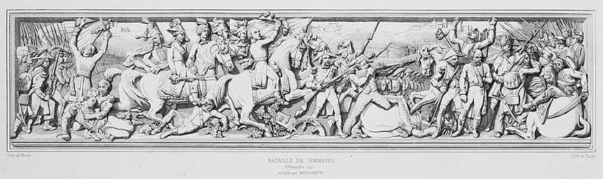 La bataille de Jemmappes, 6 Novembre 1792, karya Carlo Marochetti di muka timur