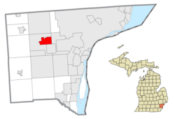 Location within Wayne County